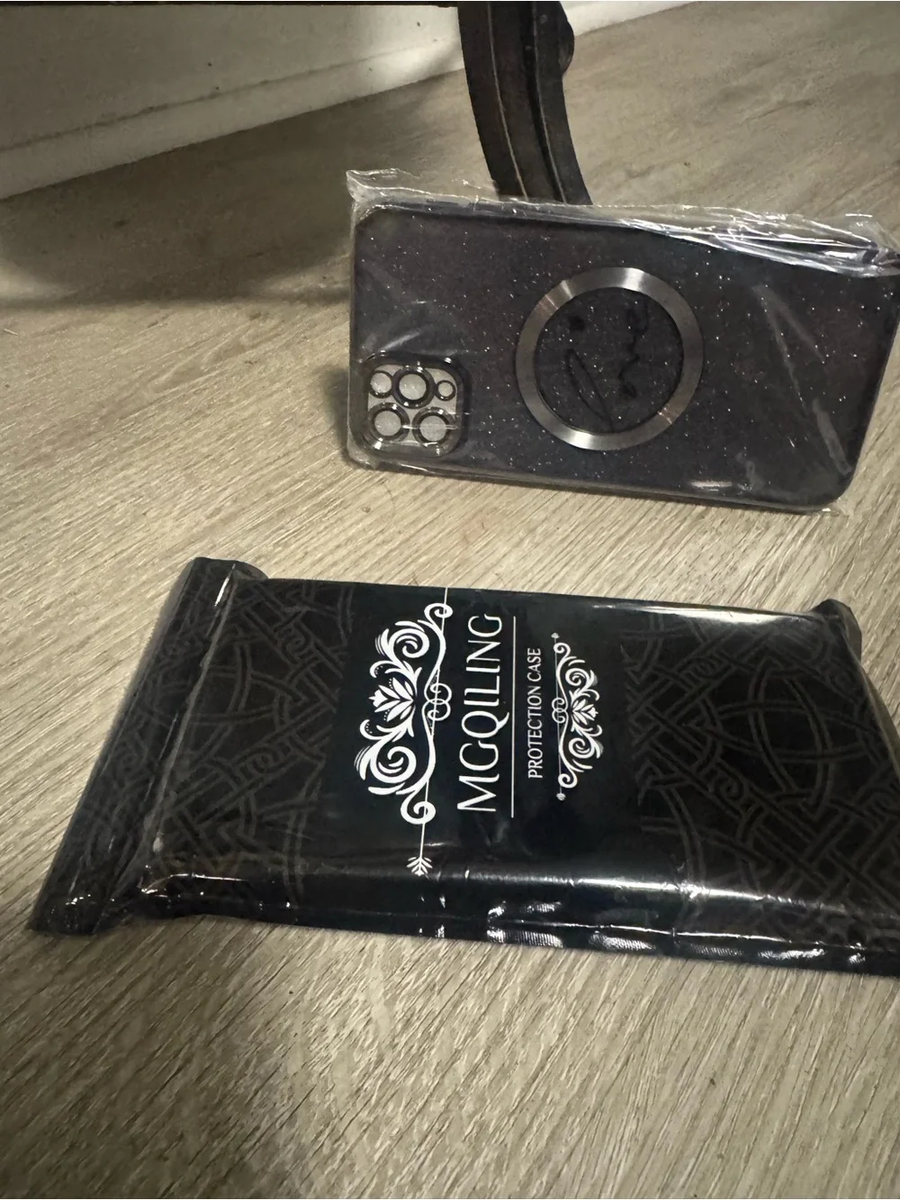 ***2/$15*** Sparkle Black Protective Phone Case with Ring Grip